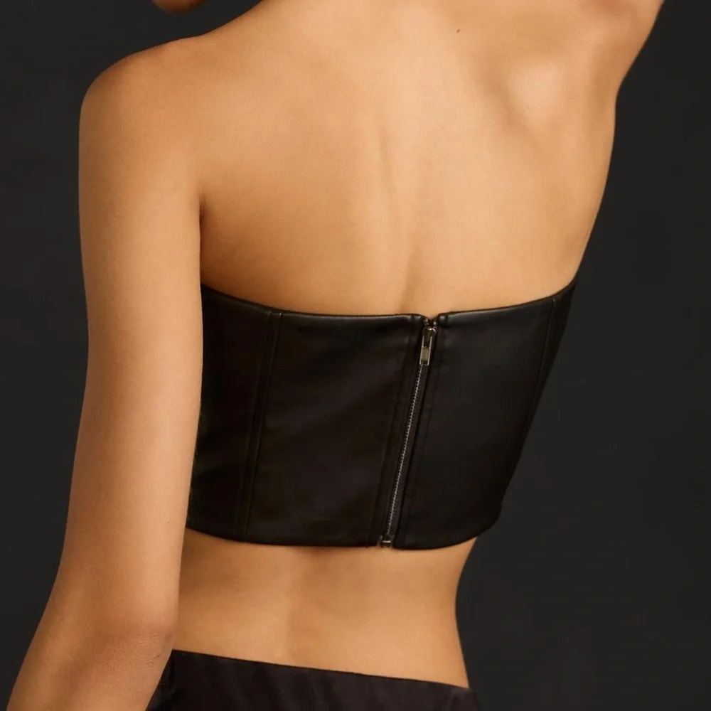 NWT Anthropologie Mare Mare Faux Leather Bustier Large - Picture 2 of 6